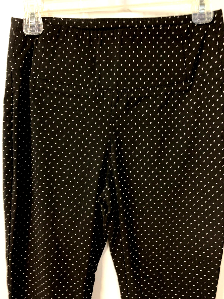 Worthington Womens 4 Black Polka dot Pull On Skinny Pants Stretch Leggings