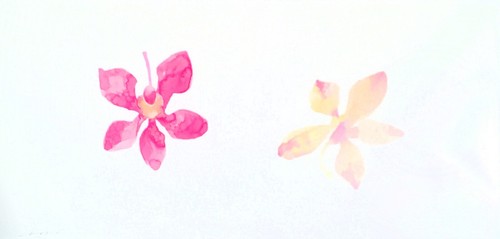 • ORIGINAL WATERCOLOR PAINTING • Framed • Orchids • 1993 •