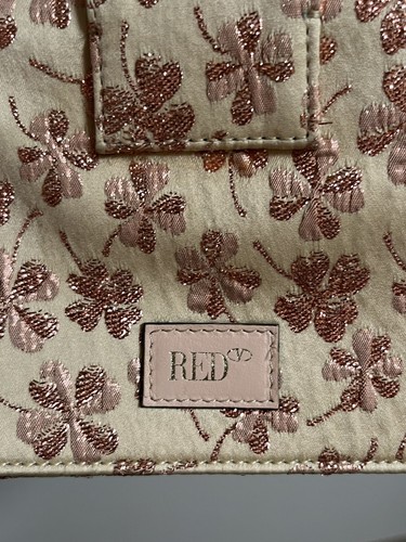 Valentino Crossbody Bag 4 Leaf Clover Pink Lame Big Rhinestone Closure NWTag - Picture 13 of 17