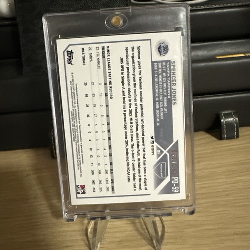 Spencer Jones 2023 Topps Pro Debut Auto Sparkle Foil #PD29 /199 MLB Yankees  - Picture 2 of 2