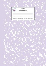 Marble Notebook A5: Lilac Purple Marble Wide Ruled Journal by Young Dreamers Pre