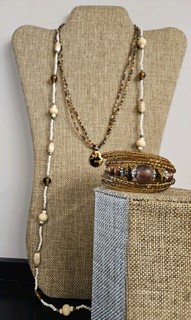 DAINTY MULTI COLOR BEADED PENDANT NECKLACE BEADED NECKLACE CUFF BRACELET