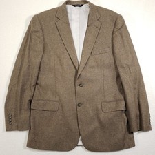 Jos. A. Bank Sport Coat Mens 44L Brown 100 Silk 2-Button Blazer Textured Tan