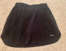 Slazenger Womens Golf Skirt Skort XS Black Pockets Pickleball Tennis Shorts Walk
