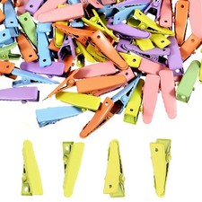 100PCS Small Alligator Hair Clips 0.98 In Multicolor Mini Alligator Clips Metal