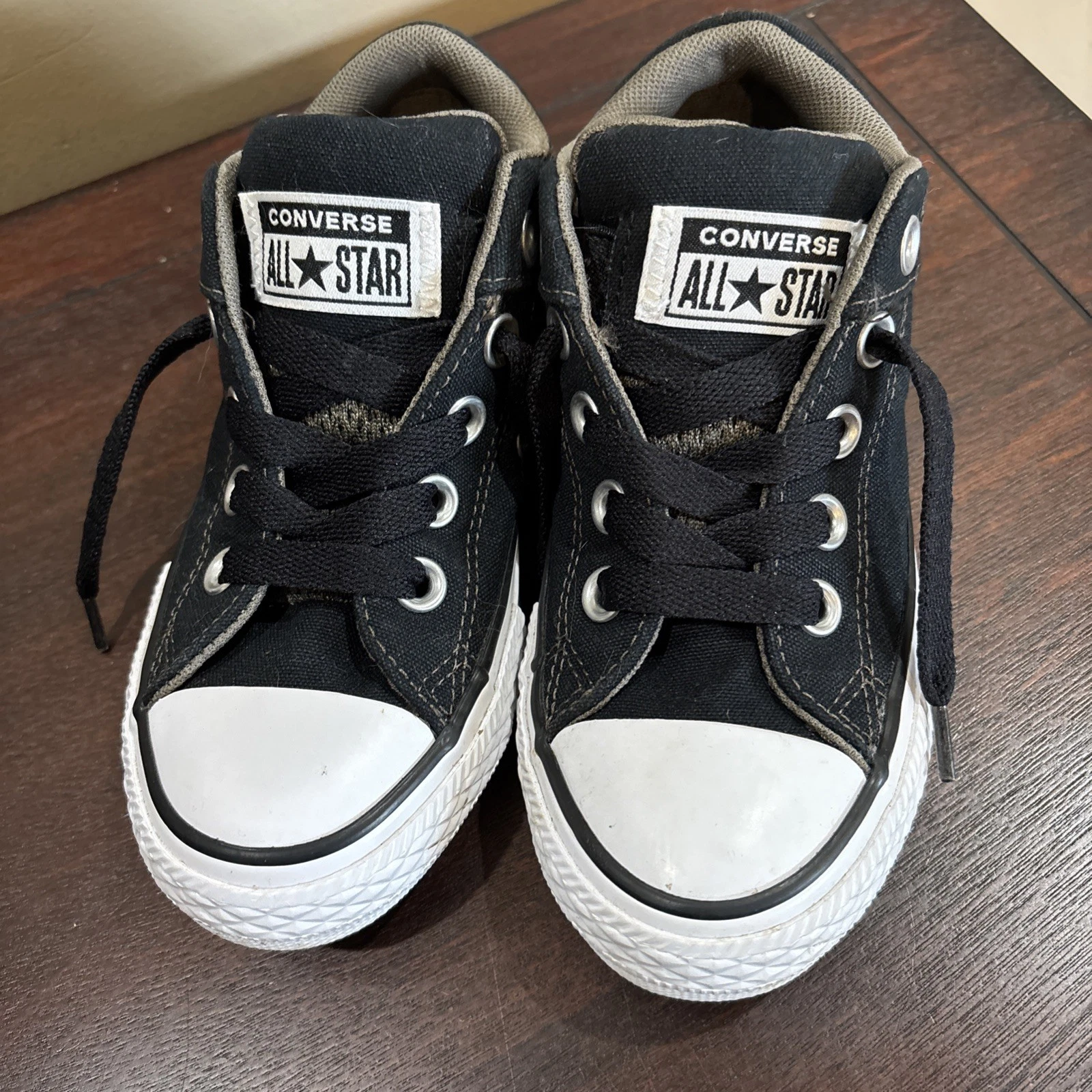 Scarpe CONVERSE All Star nere con linguetta imbottita 647735F taglia 12 junior bambini ragazzi
