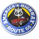Vintage US Route 66 Sign - Porcelain America Gas Station Pump Plate Sign