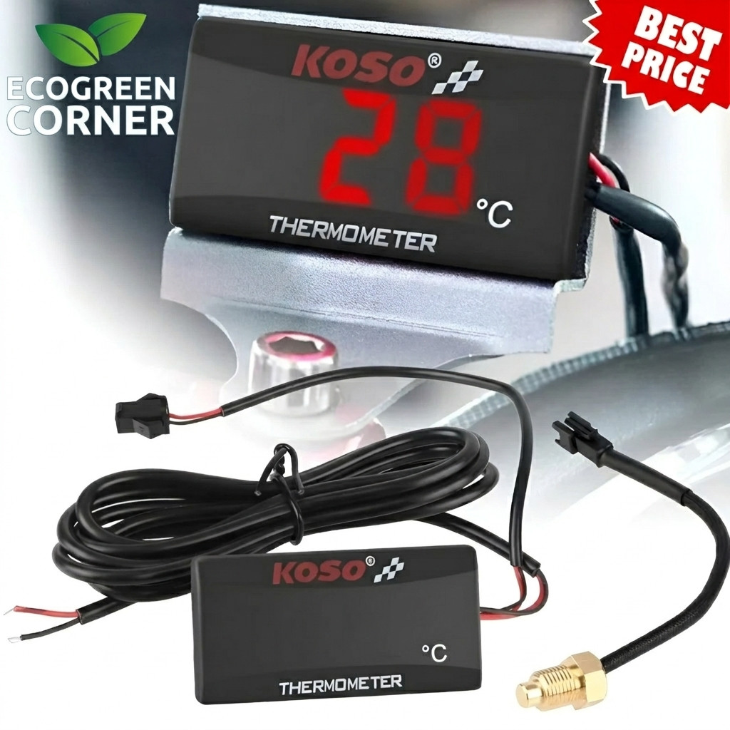 Termometro Digitale KOSO Sensore Temperatura Acqua Moto Scooter PT1/8 Universale