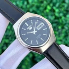 Vintage Seiko 5 Automatic Cushion Case Black Face Japan Made Men Watch 7019-7400