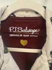 PJ SALVAGE 3 Pc Flannel Pajama set W Headband Sz L Beige Front Pockets CHEERS — photo 2