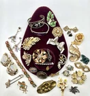 Vntg Jewelry Lot 30 Pc Coro Freirich Trifari Coventry Taxco Sterling Gold Fill