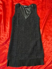 New Modlock Women’s Small Black Glittery Tweed Mini Dress