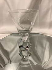 EUC 6 1/4” Modern Crystal Bling Prism Wine Goblet - SINGLE