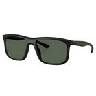 Emporio Armani EA 4234U 500171 Matte Black Plastic Square Sunglasses Green Lens