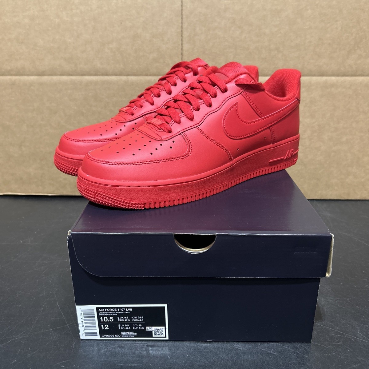 Nike Air Force 1 \'07 LV8 Low Triple Red CW6999-600 Men’s Size 10.5 Nike Air Force 1 07 LV8 Mens Lifestyle Shoes Red CW6999-600  main image 4