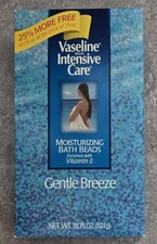 VTG NEW Sealed Vaseline Gentle Breeze Moisturizing Intensive Care Bath Beads
