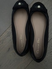 Christian Dior ballerina nera con scarpe perlate, indossata solo una volta taglia 37