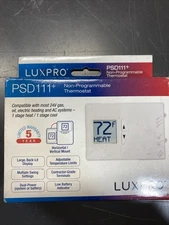 Lux Pro PSD111B+ Heating and Cooling Lever Thermostat - White