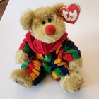 RARE TY Beanie Baby Piccadilly 'Azalea' Clown Bear TAG ERRORS Vintage 1993