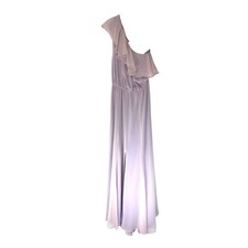 Eva Mendes Dress Purple One Shoulder Fairy Whimsical Flowy Long Maxi Medium