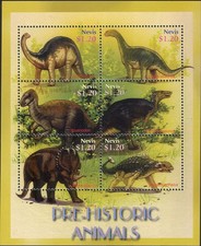 Nevis 2005 Dinosaurs,Prehistoric Animals,Nature,Reptiles m/s MNH
