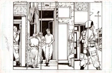  Time Grunts #5 pgs 10 & 11 Original Alex Sanchez Art Signed Double page splash