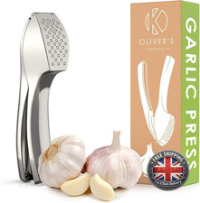 Oliver's Kitchen Premium Garlic Press Crusher Mincer Stainless Steel NEW