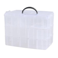 30 Grids Plastic Organizer Box with Latch Lid, Clear Craft 0rganizers Contain...
