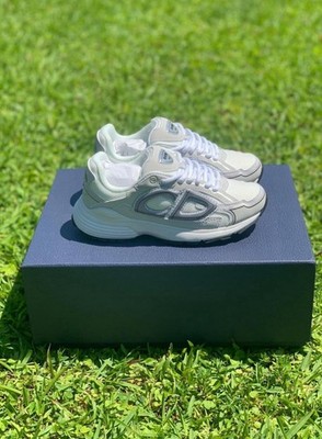 Dior B30 Low Top Lace-Up Athletic Sneakers White/Gray Men New w/ Box