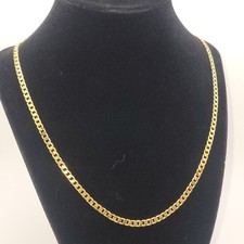 Polished Yellow Gold Filled Men's Cuban Link Chain Necklace