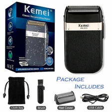 Kemei-2024 Men's Electric Shaver Trimmer Razor Rechargeable Hair Beard Shaving