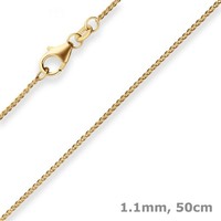 1,1Mm Zopfkette Goldkette Collier Halskette Aus 375 Gold Gelbgold 50Cm