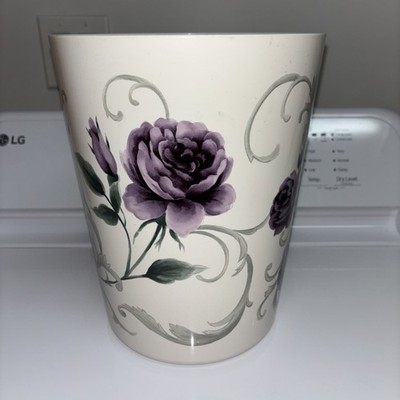 Jubilee Bordeaux / Chambord Rose Floral Amethyst Plastic Waste Basket#309