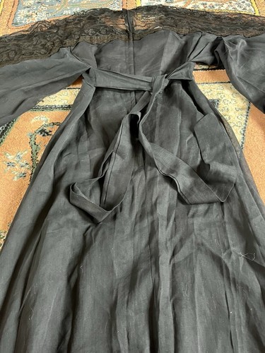 Hippy 1970’s True Vintage Black Gunne Sax Jessica McClintock Dress 6 8 S 32 34 - Picture 5 of 6