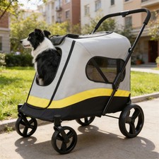 BingoPaw Pet Stroller with Rain Cover for Small Medium Dog Cat Buggy Pram Doggy