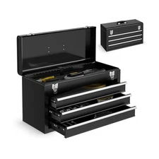 Goplus Tool Box with 3 Drawers, 4-Tier 20.5" Portable Tool Chest Organizer wi...