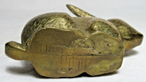Vintage 70er Jahre massiv schwer Messing Hase Kaninchen Ostern Figur Briefbeschwerer - Bild 8 von 9