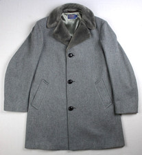 Pendleton Vintage Made In USA 100 Wool Button Front Overcoat Size 42 Gray