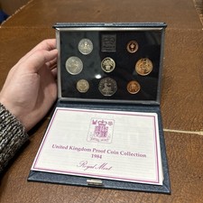 1984 Royal Mint UK Proof 8 Coin Set With Case And COA.