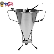 de Buyer KWIK MAX Piston Funnel - 3.5 qt Stainless Steel Kitchen Funnel for Disp