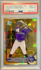 Yanquiel Fernandez 2022 Bowman Draft Sapphire #BDC146 Gold /15 | PSA 10