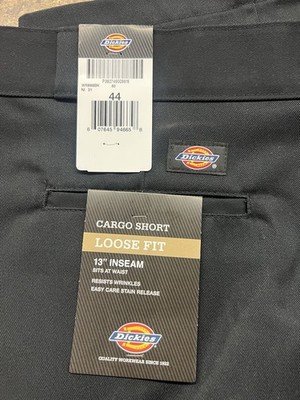 Dickies Mens Loose Fit Cargo Shorts Black Size 44 13  Inseam NWT