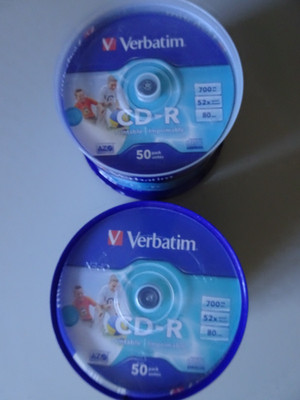 2x Verbatim CD-R 700 MB, 52x, 80 min, printable, 50er, OVP