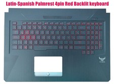 Latin Palmrest 4pin Red Backlit keyboard for Asus FX705G FX705GM FX705GE FX705D