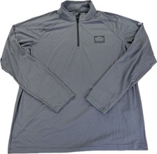 Under Armour Men  s Large Gray Striped Heatgear Loose Quarter Zip Light Pullover