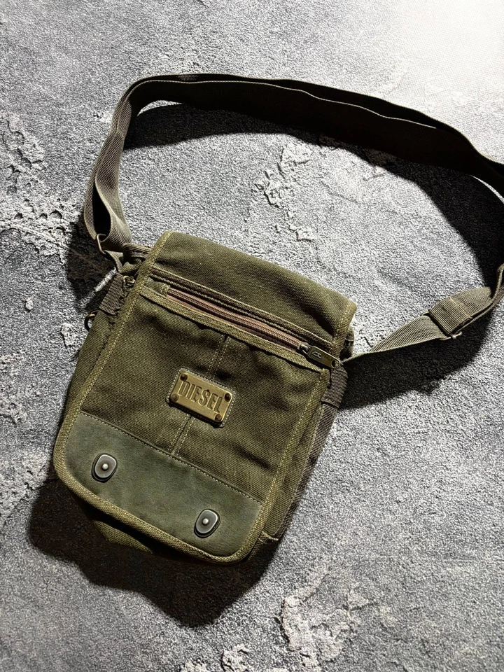 Rara Bolsa Militar Vintage Y2K Diesel Aflita Mulitpocket Mensageiro - Imagem 2 de 4