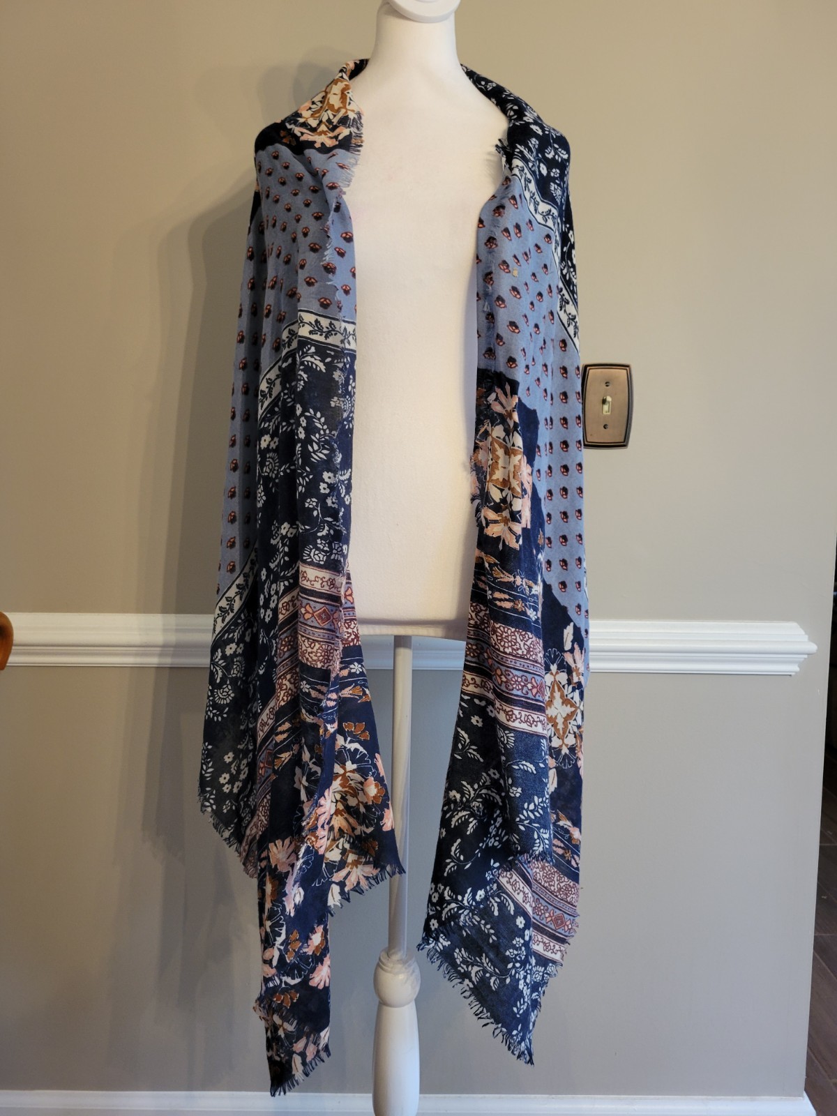 Multi Patterned Blue Oversized Rectangular Multi … - image 3