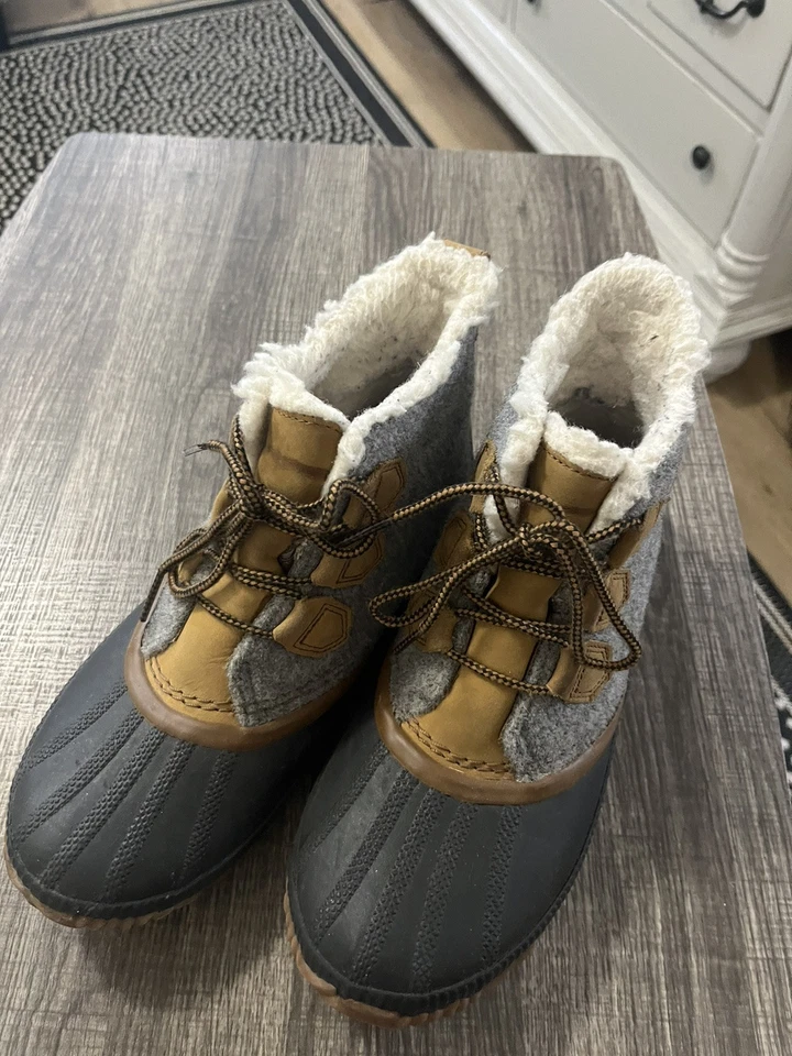 Botas Sorel Mujer Talla 9 Out N About Duck Gris Fieltro Cuero Impermeables NL3150-052 Foto 3 de 4