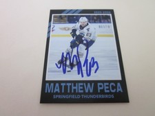 MATTHEW PECA SIGNED AUTO 2025-2026 SPRINGFIELD THUNDERBIRDS CARD # 04