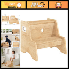 Wooden Two-Step Stool for Kids - Potty Training, Bedroom, Kitchen, Bathroom, Non